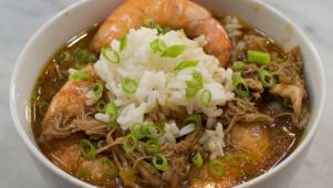 Eddie Jackson's Slow-Cooker Smoked Chicken and Shrimp Gumbo